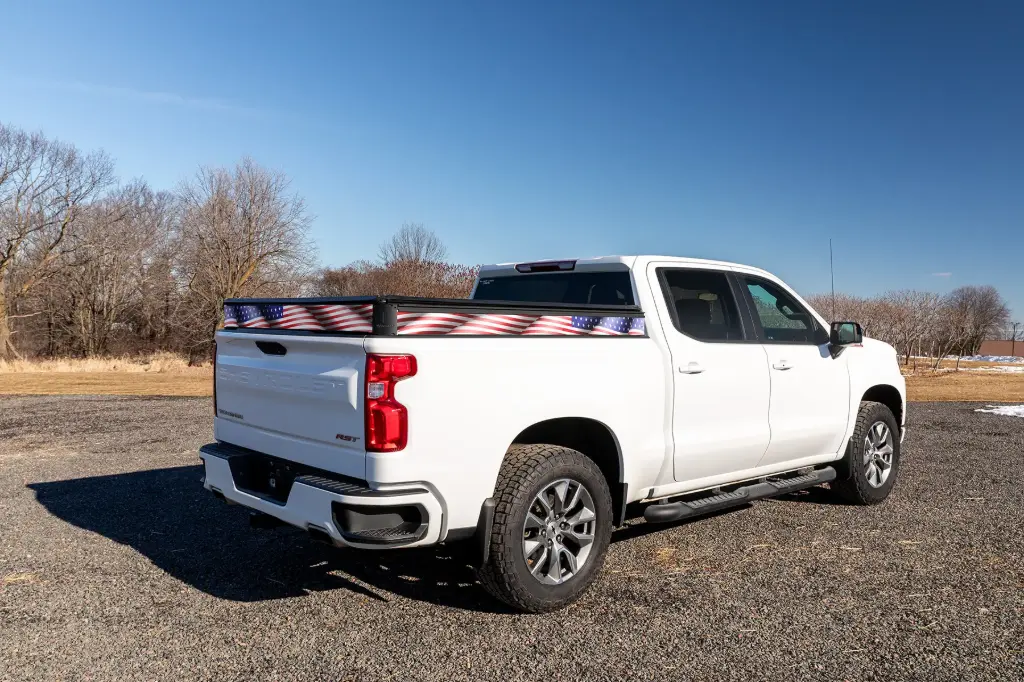 Wavy American Flag Decal Kit | Chevy Silverado, GMC Sierra 1500 5'8" Short Bed