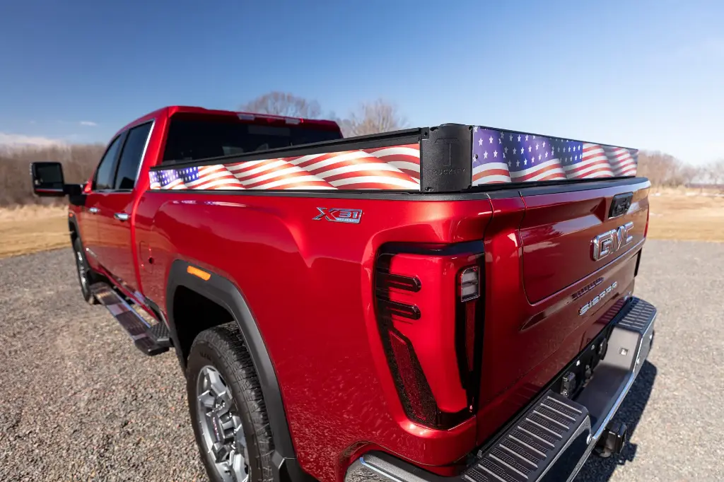 Wavy American Flag Decal Kit | Chevy Silverado, GMC Sierra 6'9" Bed
