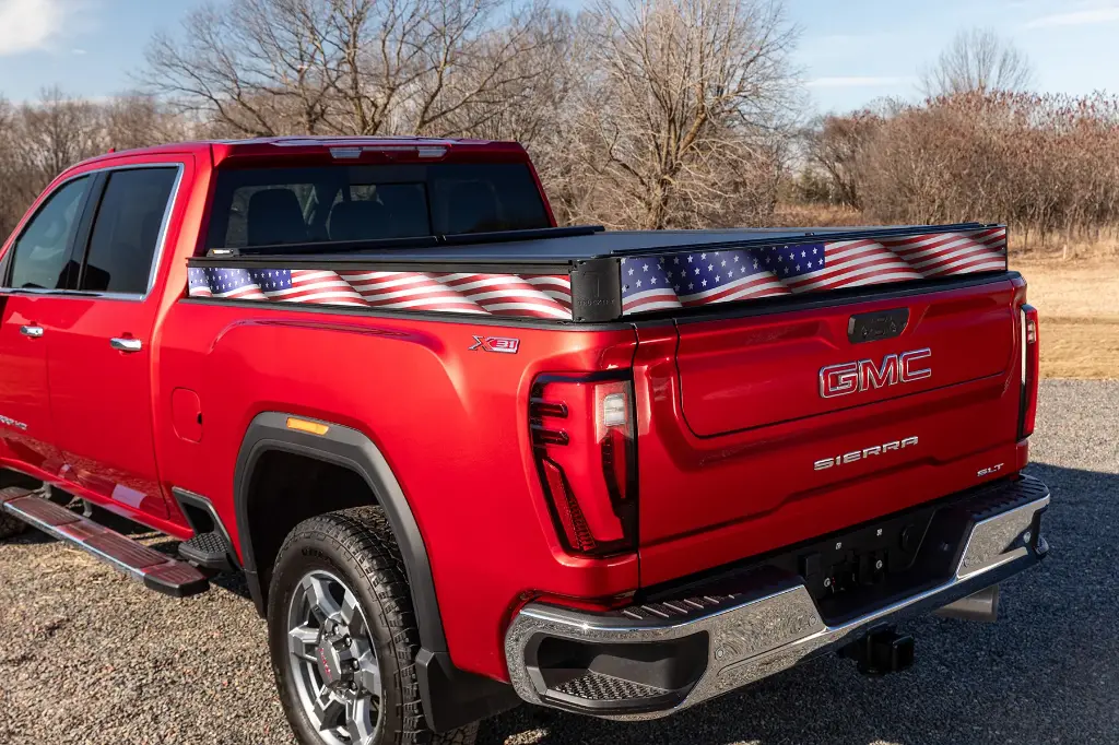 Wavy American Flag Decal Kit | Chevy Silverado, GMC Sierra, Toyota Tundra, and Ram 8' Long Bed