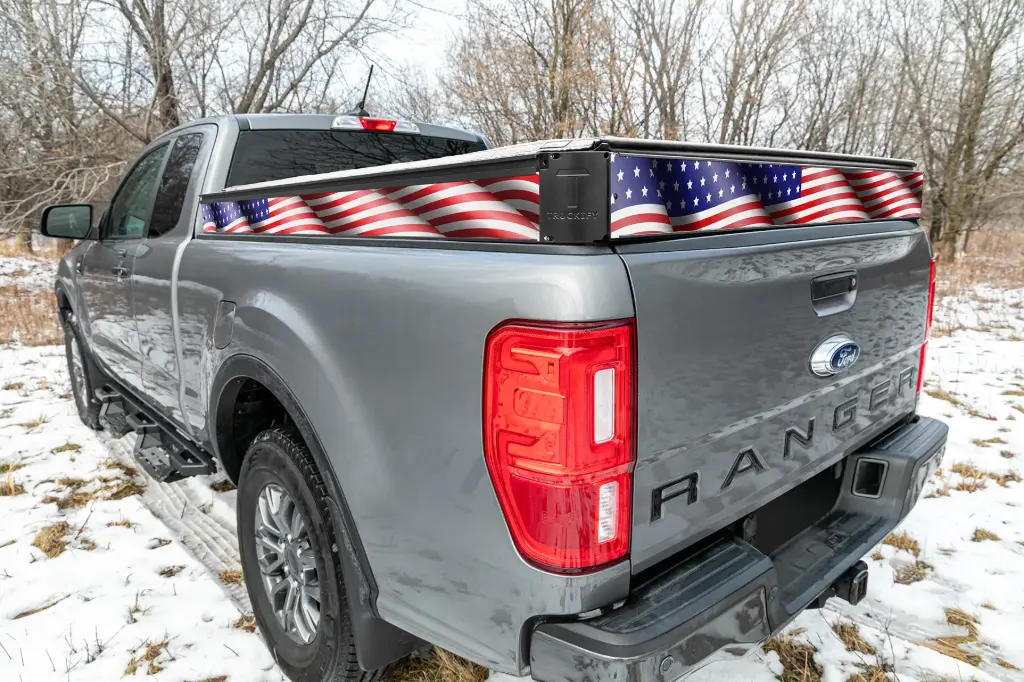 Wavy American Flag Decal Kit | Ford Ranger 6' Regular Bed
