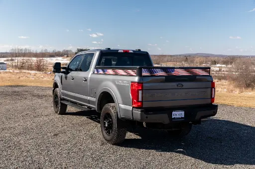 [P25090-AFW] Wavy American Flag Decal Kit | Ford Superduty 8' Long Bed